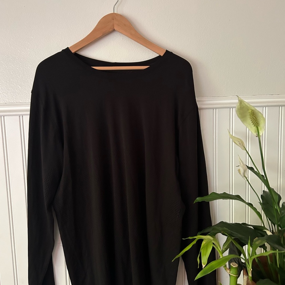 Lululemon Micro Mesh Black Long Sleeve Top